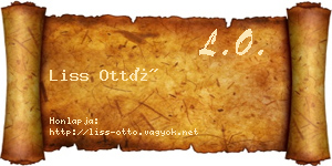 Liss Ottó névjegykártya